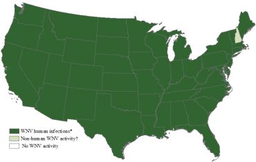 west nile virus map